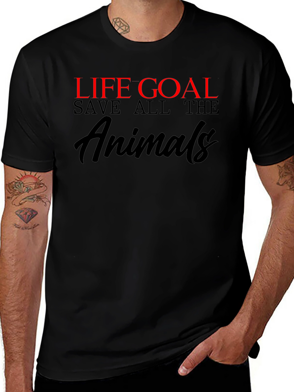 Life Goal Save All the Animals Graphic T-Shirt