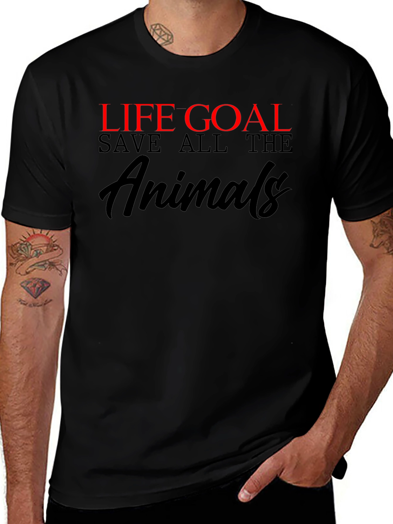 Life Goal Save All the Animals Graphic T-Shirt