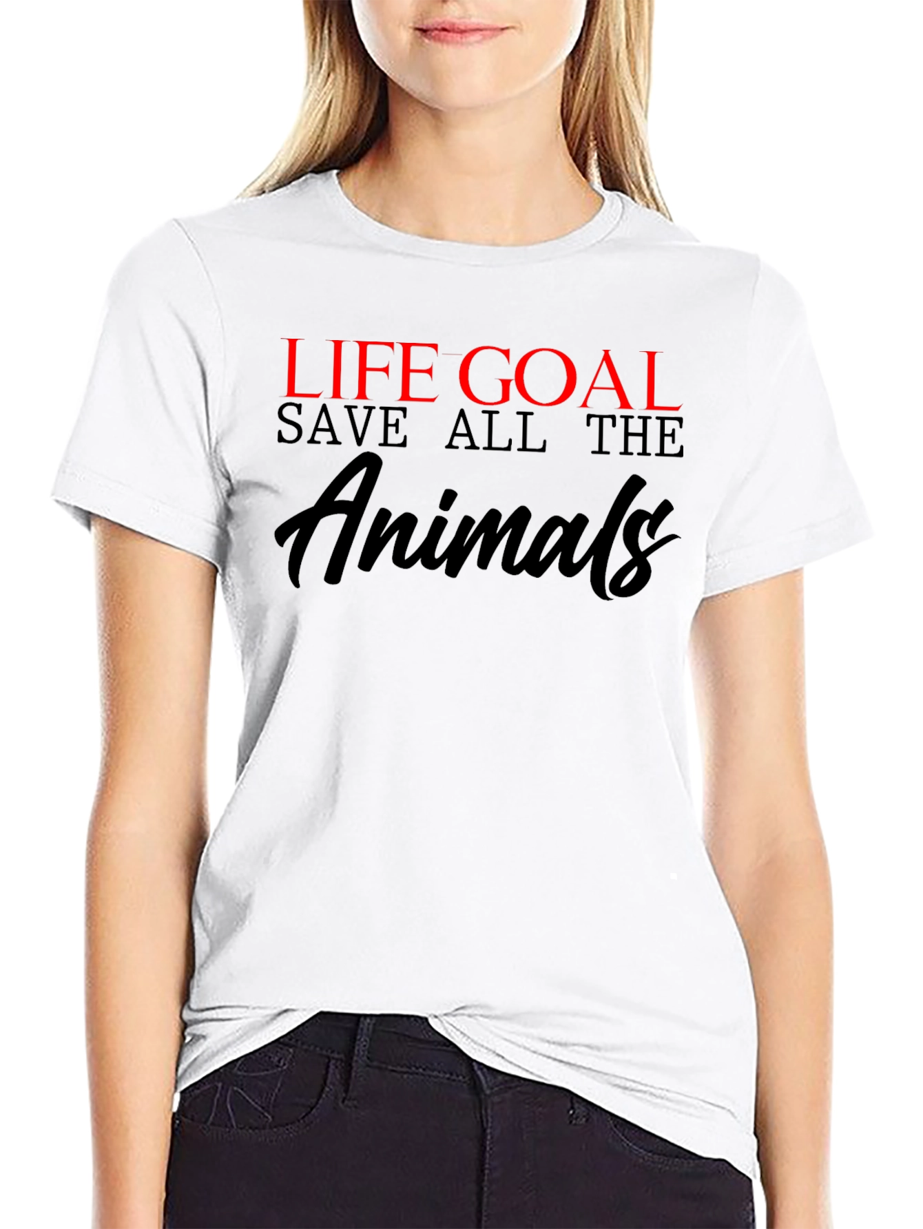 Life Goal Save All the Animals Graphic T-Shirt