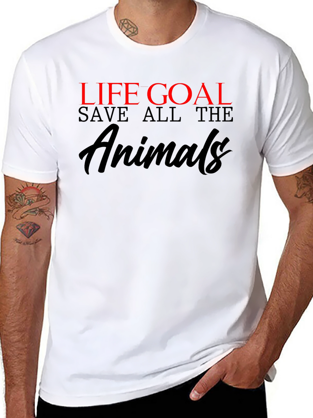 Life Goal Save All the Animals Graphic T-Shirt