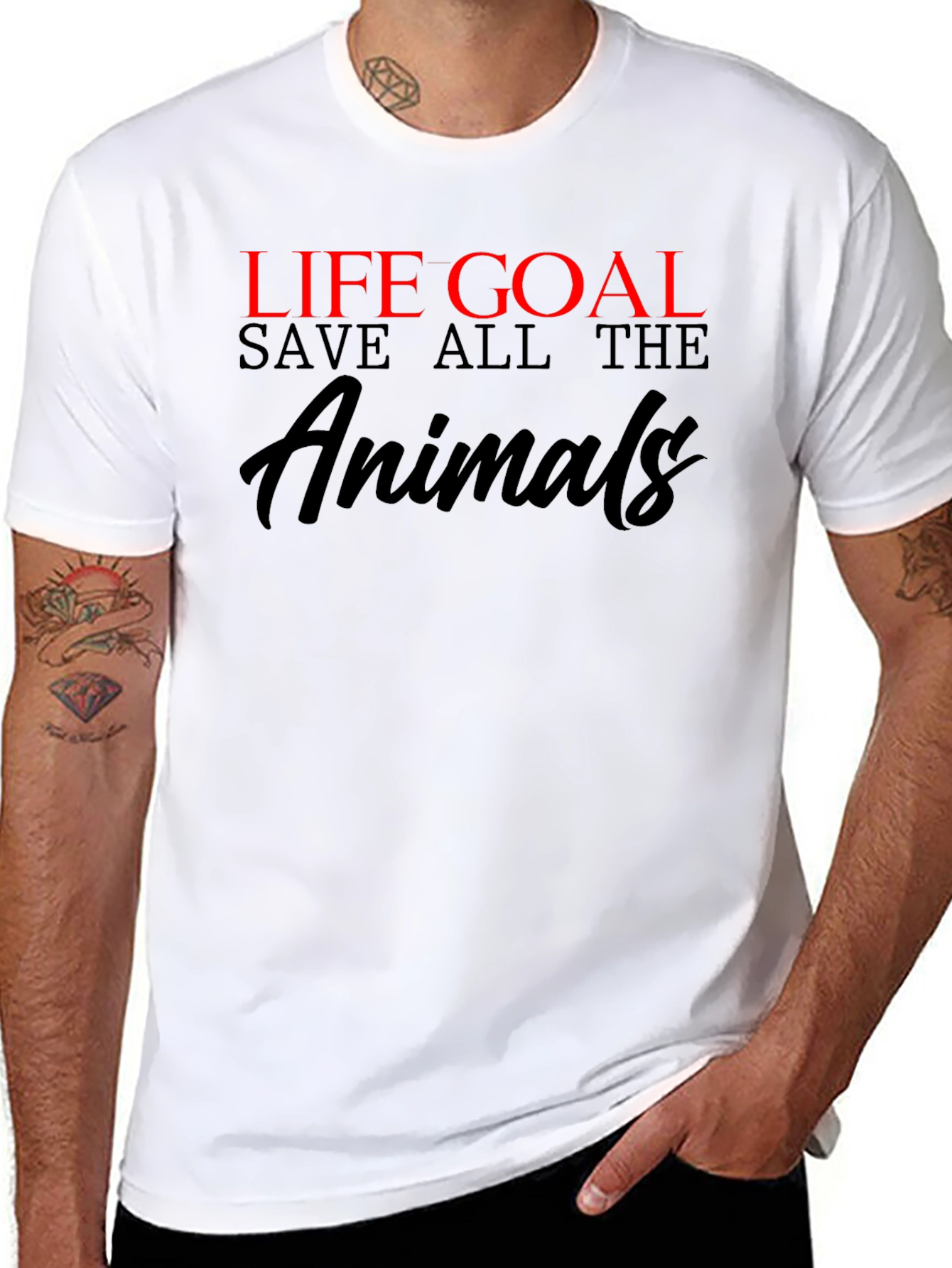 Life Goal Save All the Animals Graphic T-Shirt