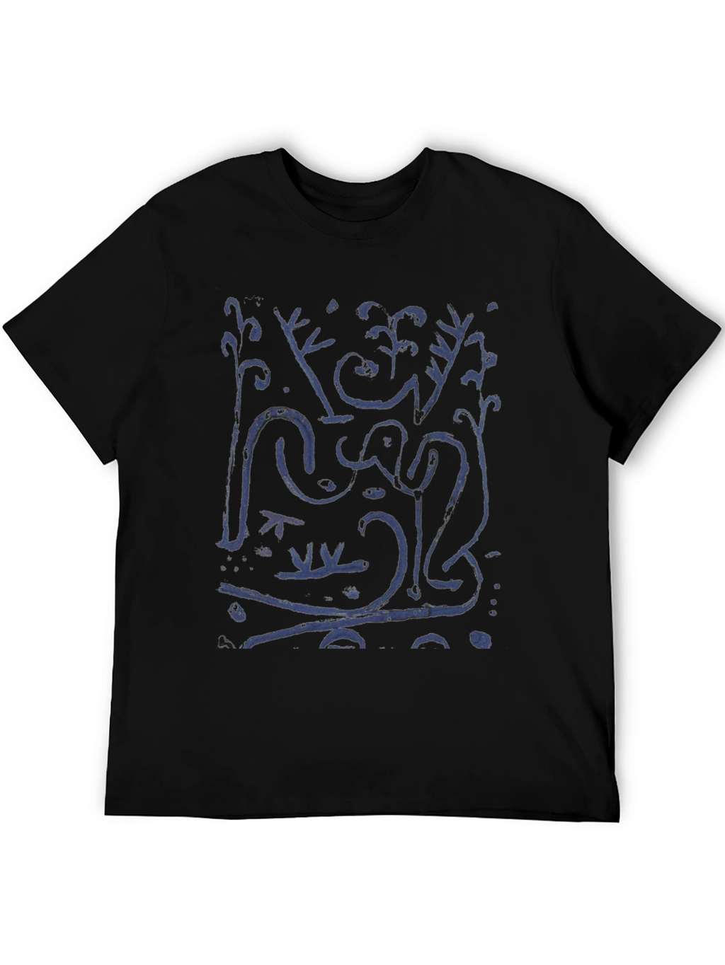 Abstract Art Graphic Print Black T-Shirt
