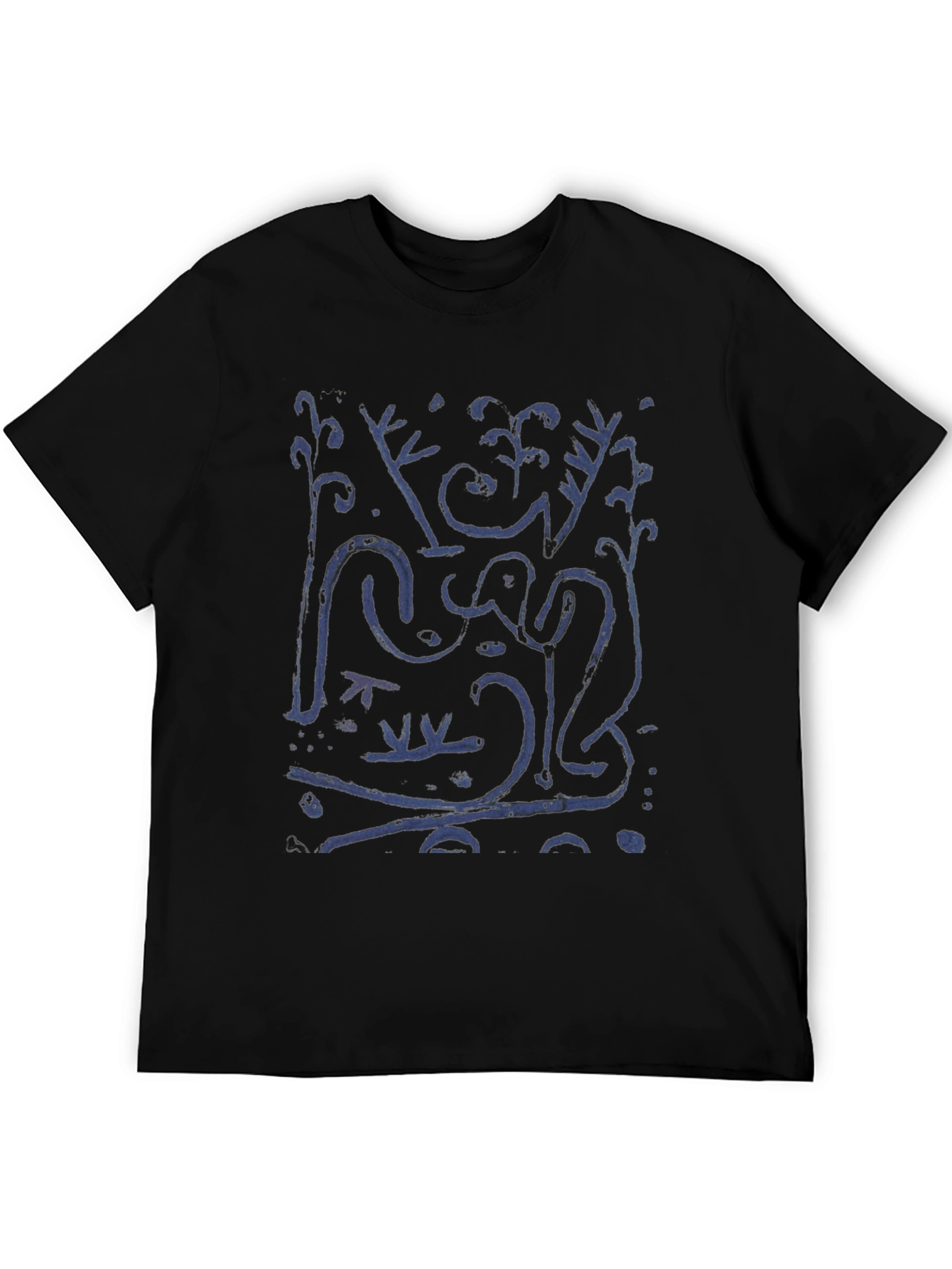 Abstract Art Graphic Print Black T-Shirt
