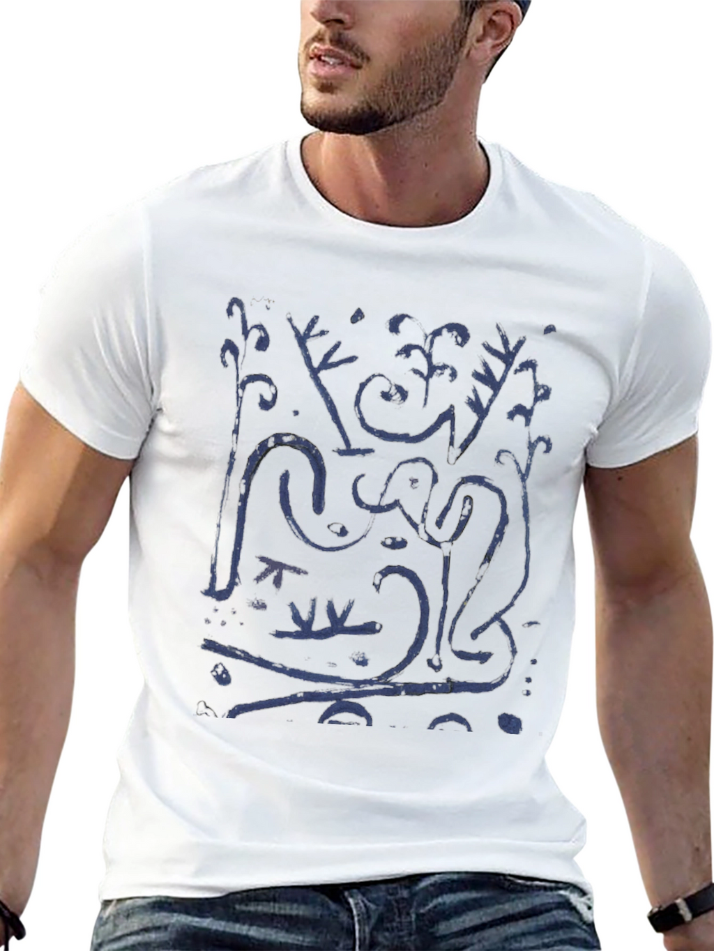 Abstract Art Graphic Print Black T-Shirt