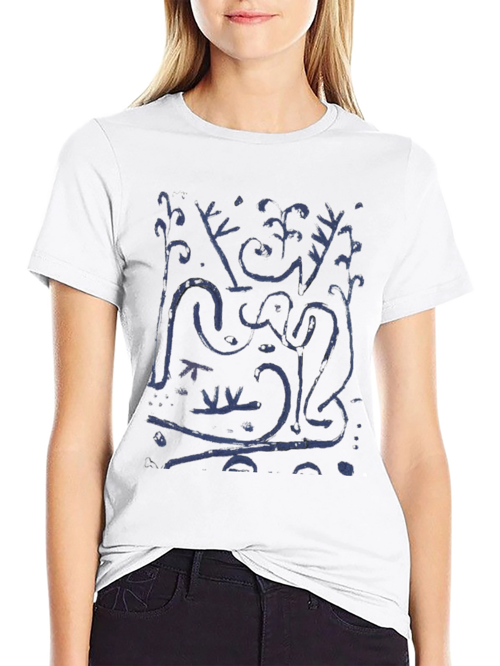 Abstract Art Graphic Print Black T-Shirt
