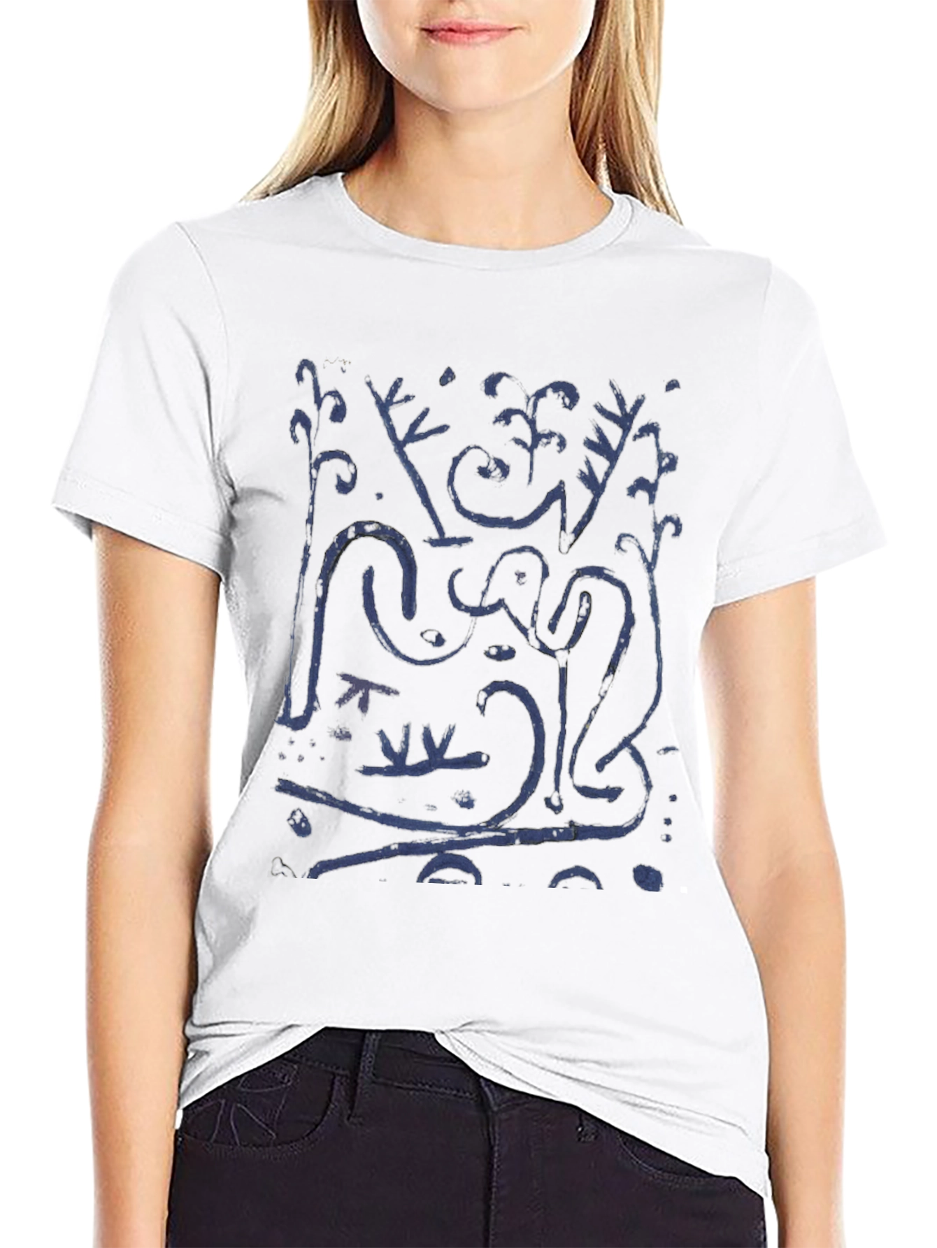 Abstract Art Graphic Print Black T-Shirt