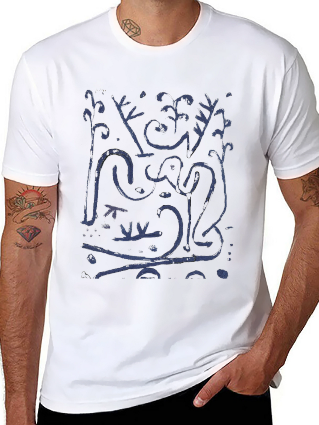 Abstract Art Graphic Print Black T-Shirt