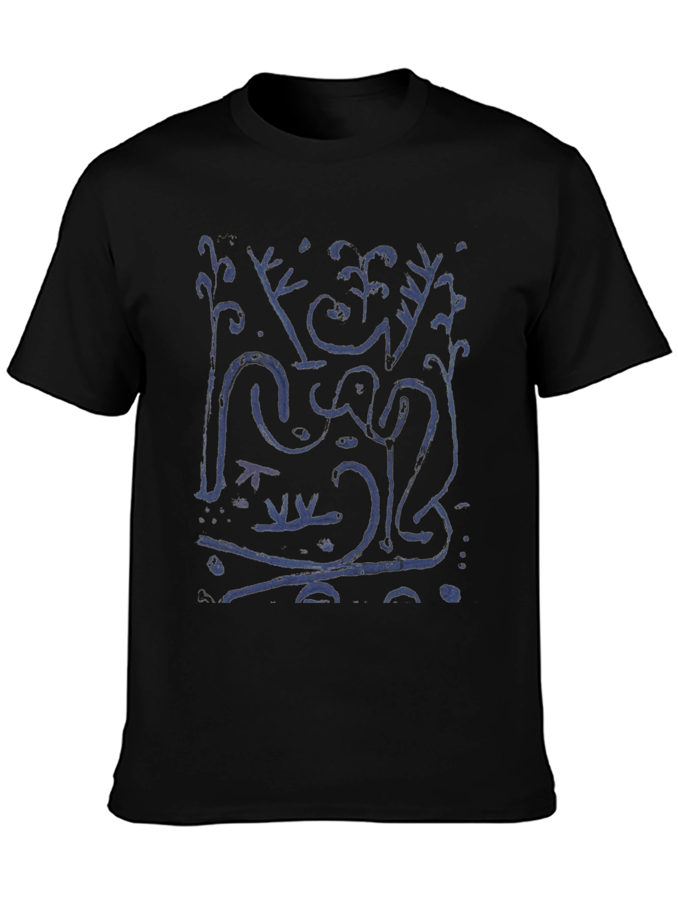 Abstract Art Graphic Print Black T-Shirt