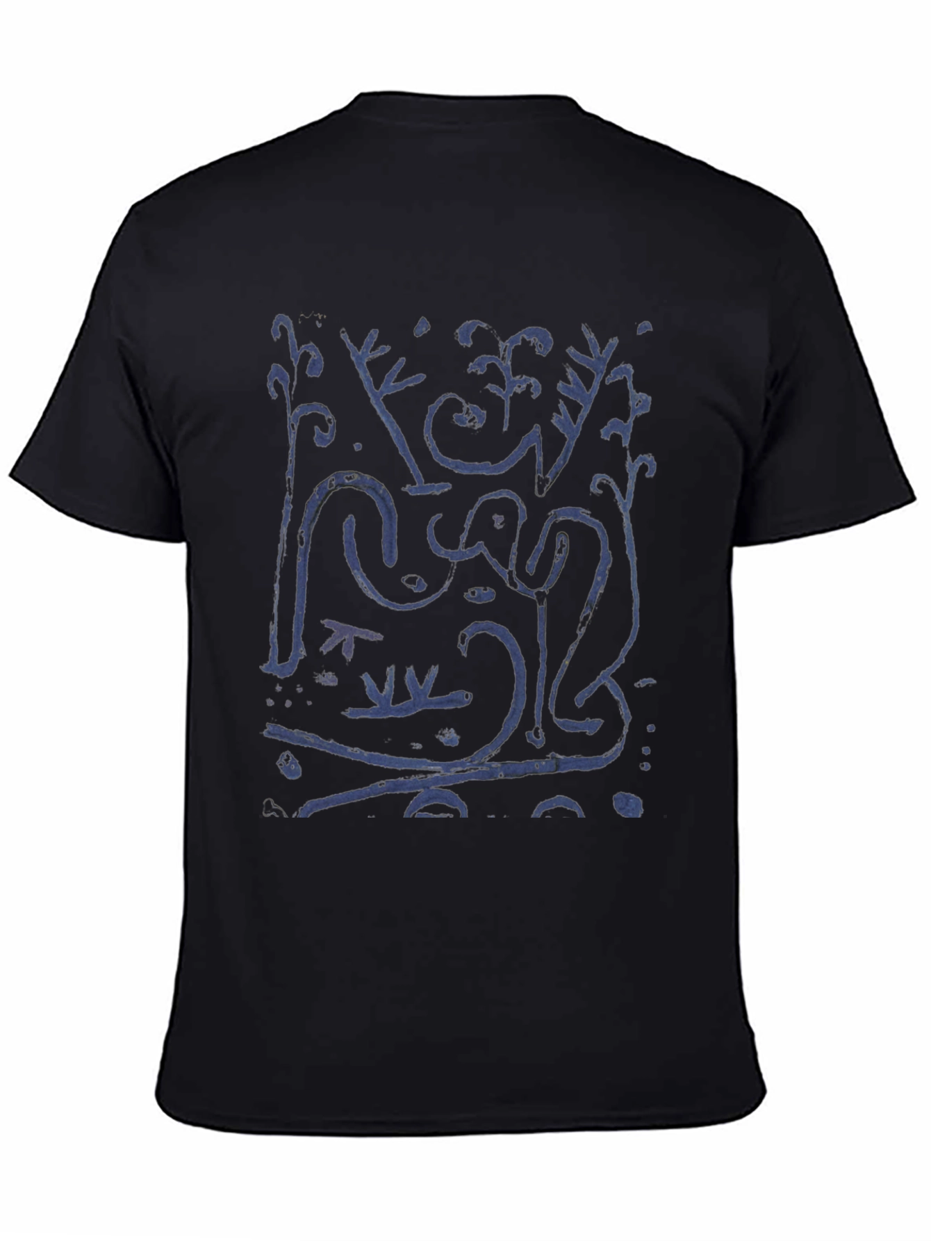 Abstract Art Graphic Print Black T-Shirt