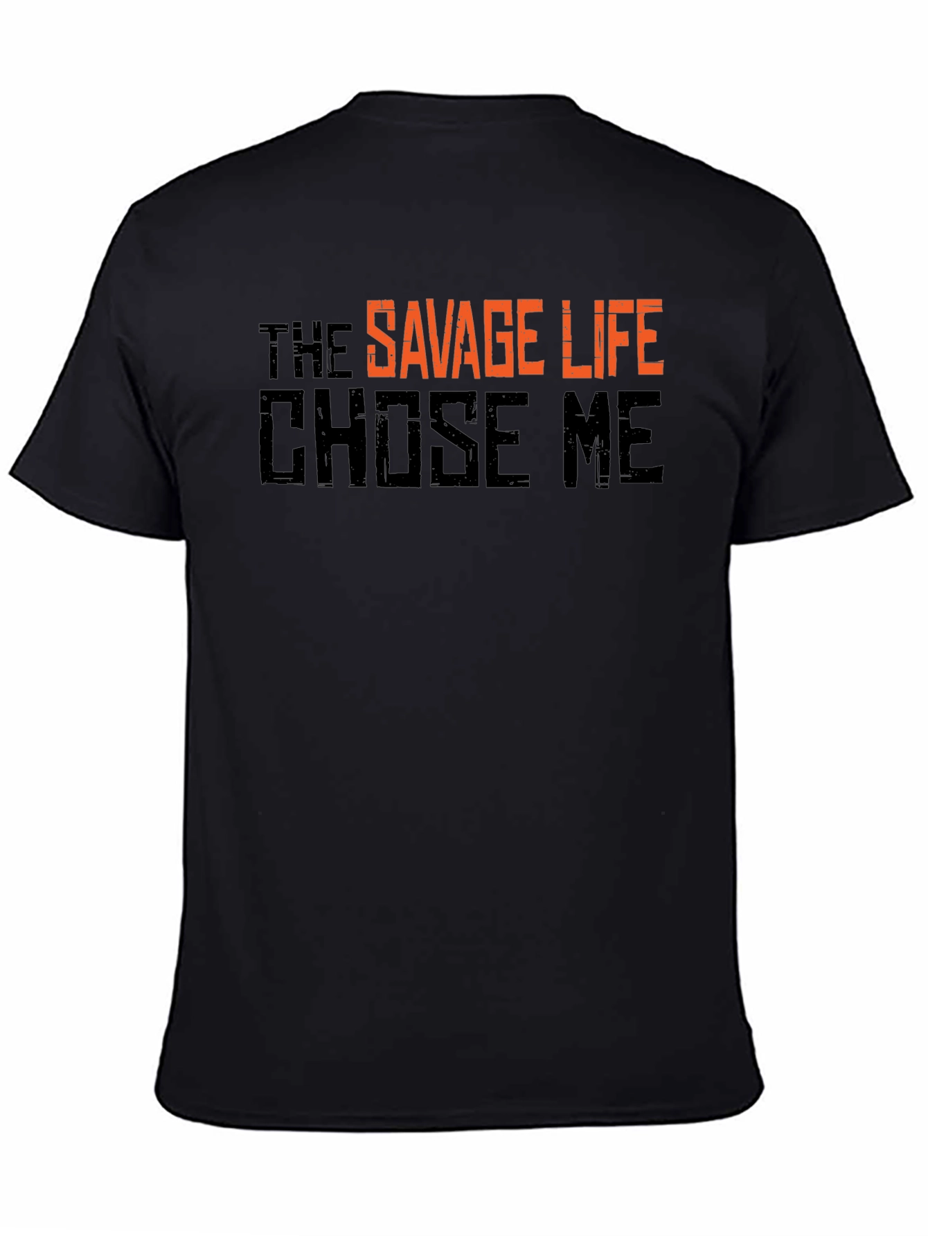 Savage Life Graphic T-Shirt - Black Crew Neck Tee
