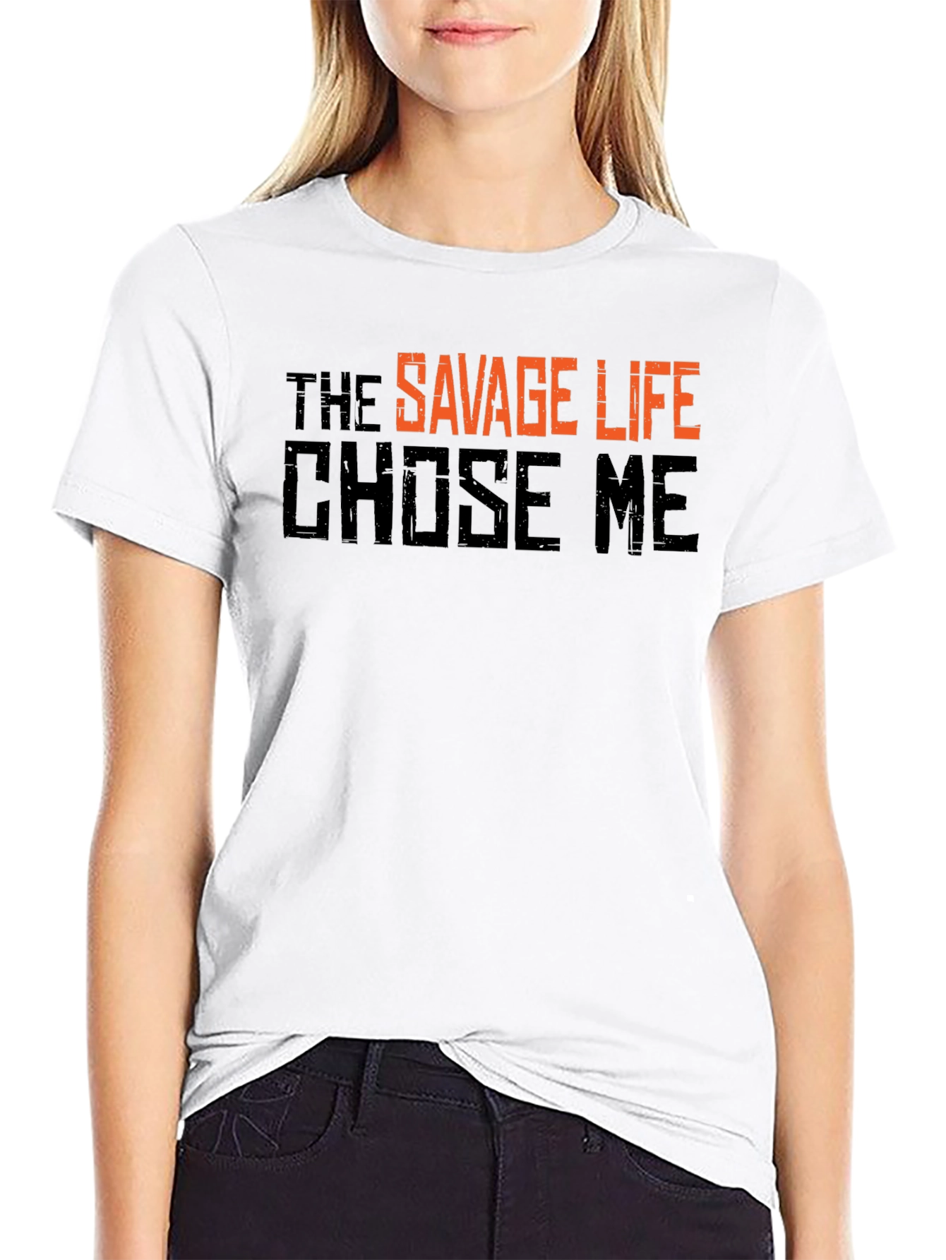 Savage Life Graphic T-Shirt - Black Crew Neck Tee