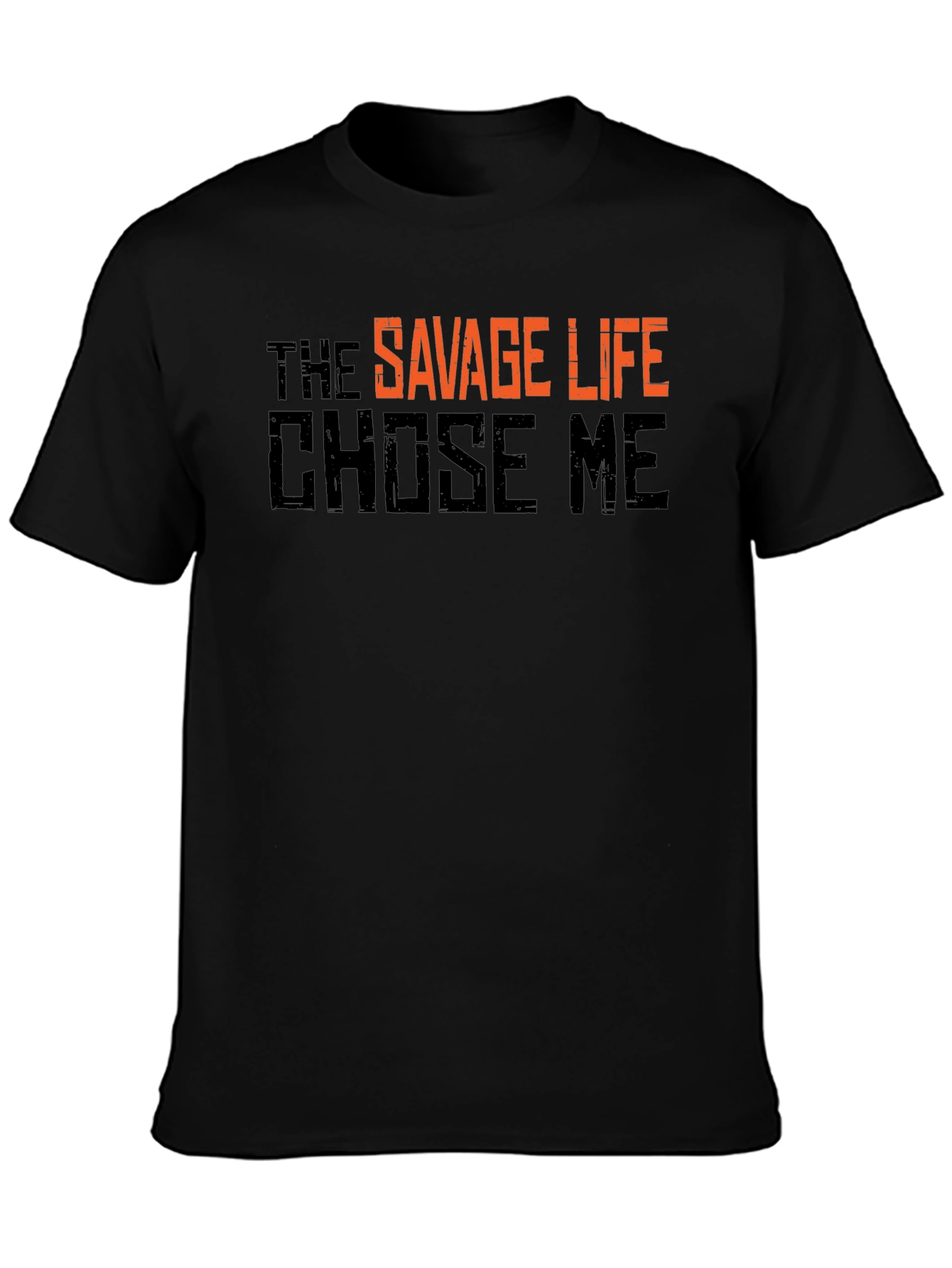 Savage Life Graphic T-Shirt - Black Crew Neck Tee