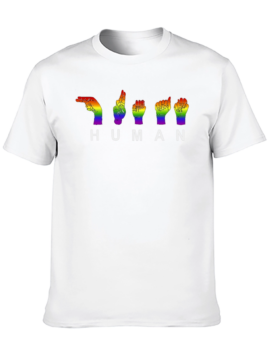Rainbow Sign Language HUMAN Pride T-Shirt
