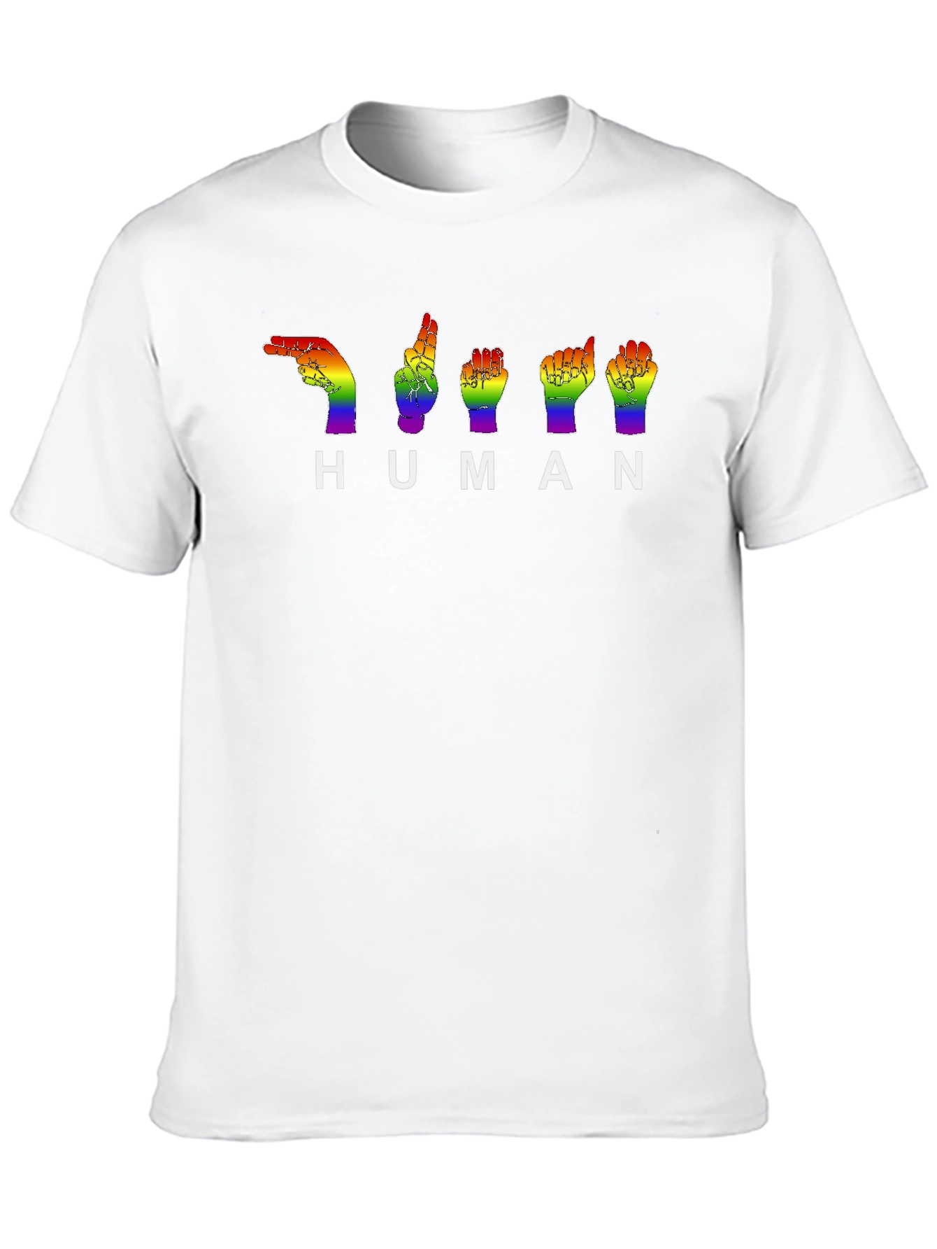 Rainbow Sign Language HUMAN Pride T-Shirt