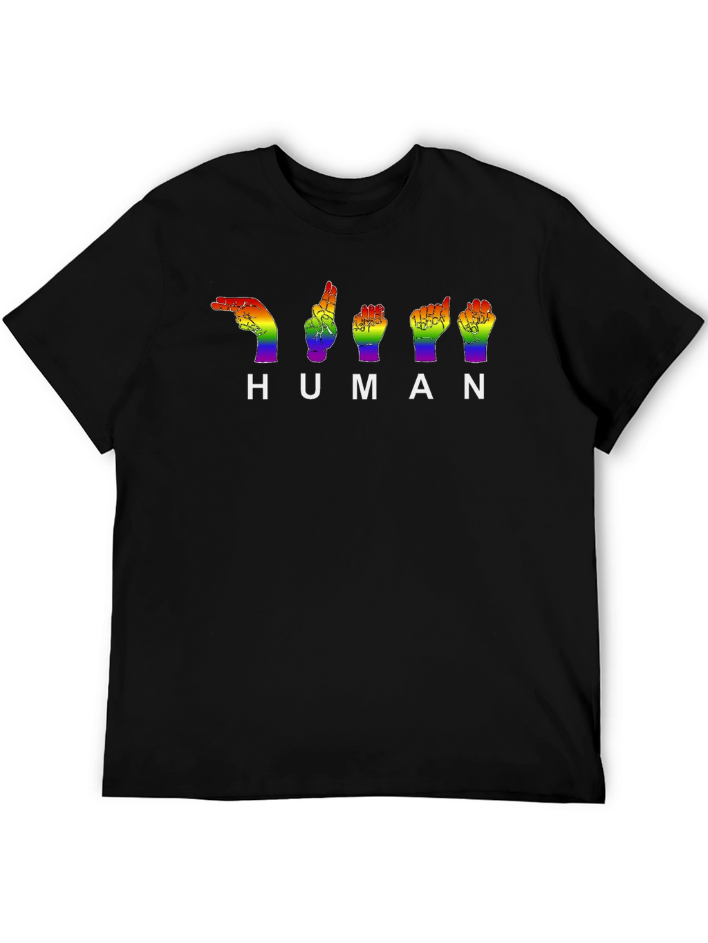 Rainbow Sign Language HUMAN Pride T-Shirt