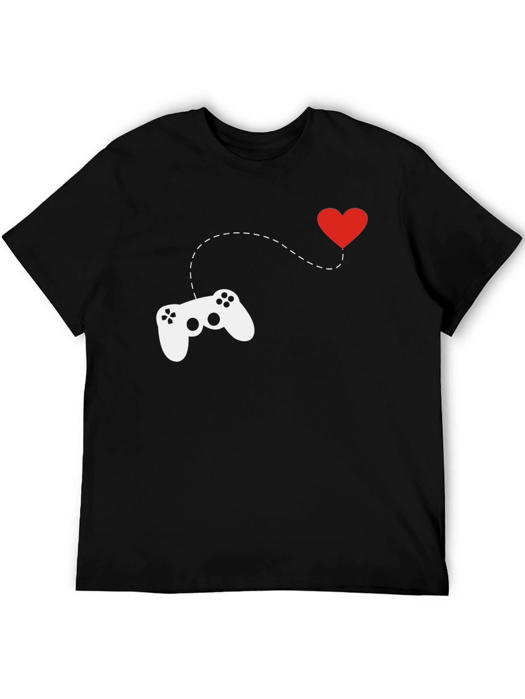 Gamer Love T-Shirt - Black Cotton Crew Neck Tee