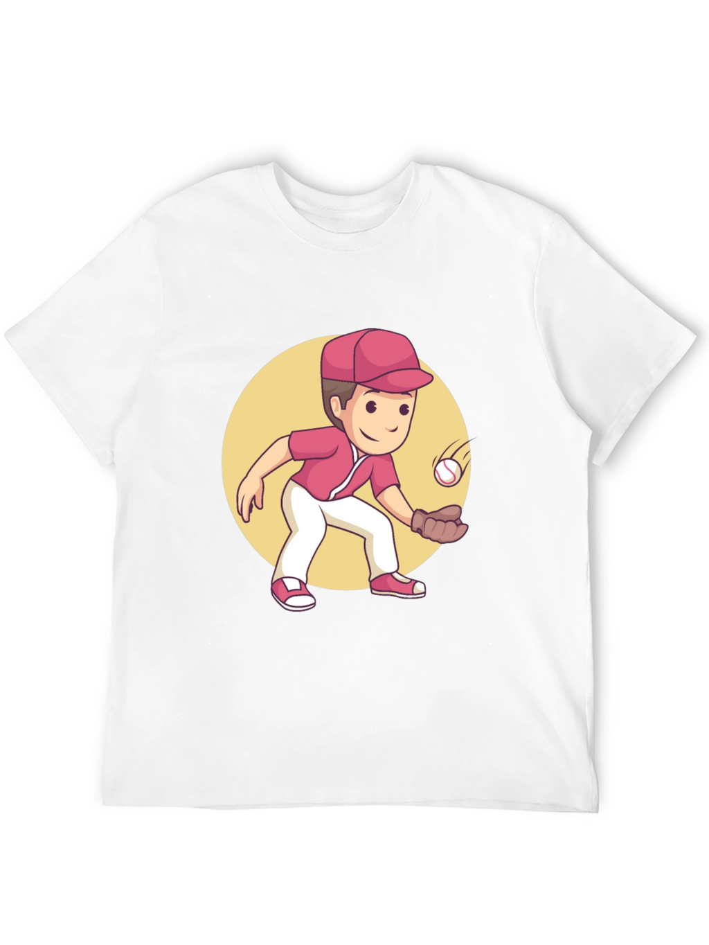 Cartoon Baseball Player Graphic Tee
