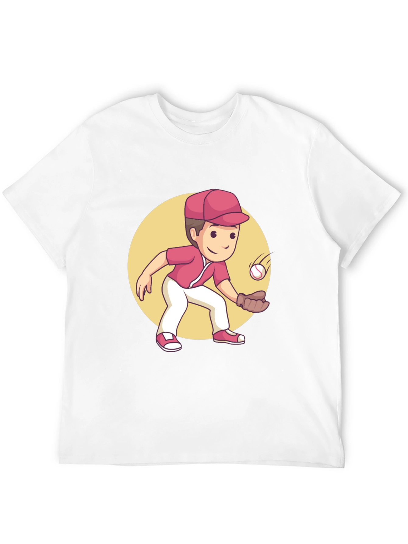 Cartoon Baseball Player Graphic Tee