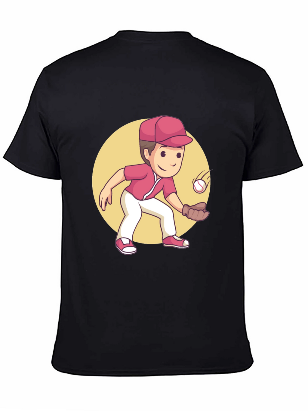 Cartoon Baseball Player Graphic Tee