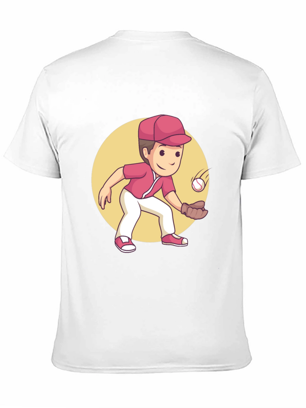 Cartoon Baseball Player Graphic Tee