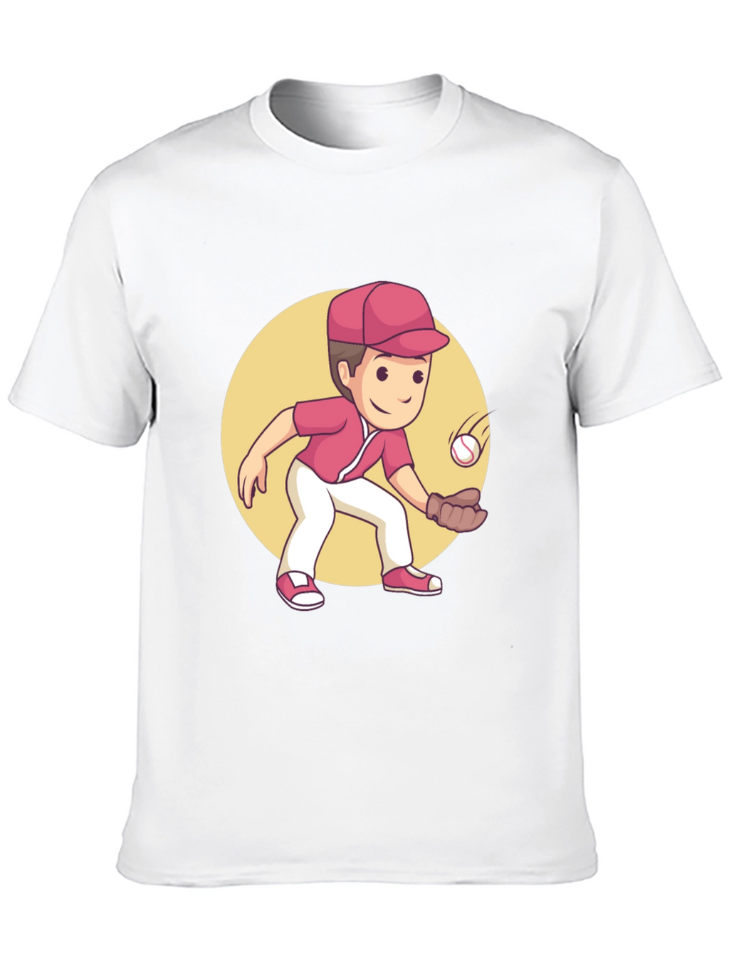 Cartoon Baseball Player Graphic Tee