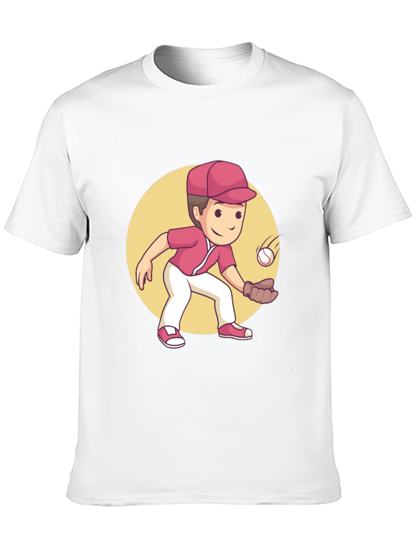 Cartoon Baseball Player Graphic Tee