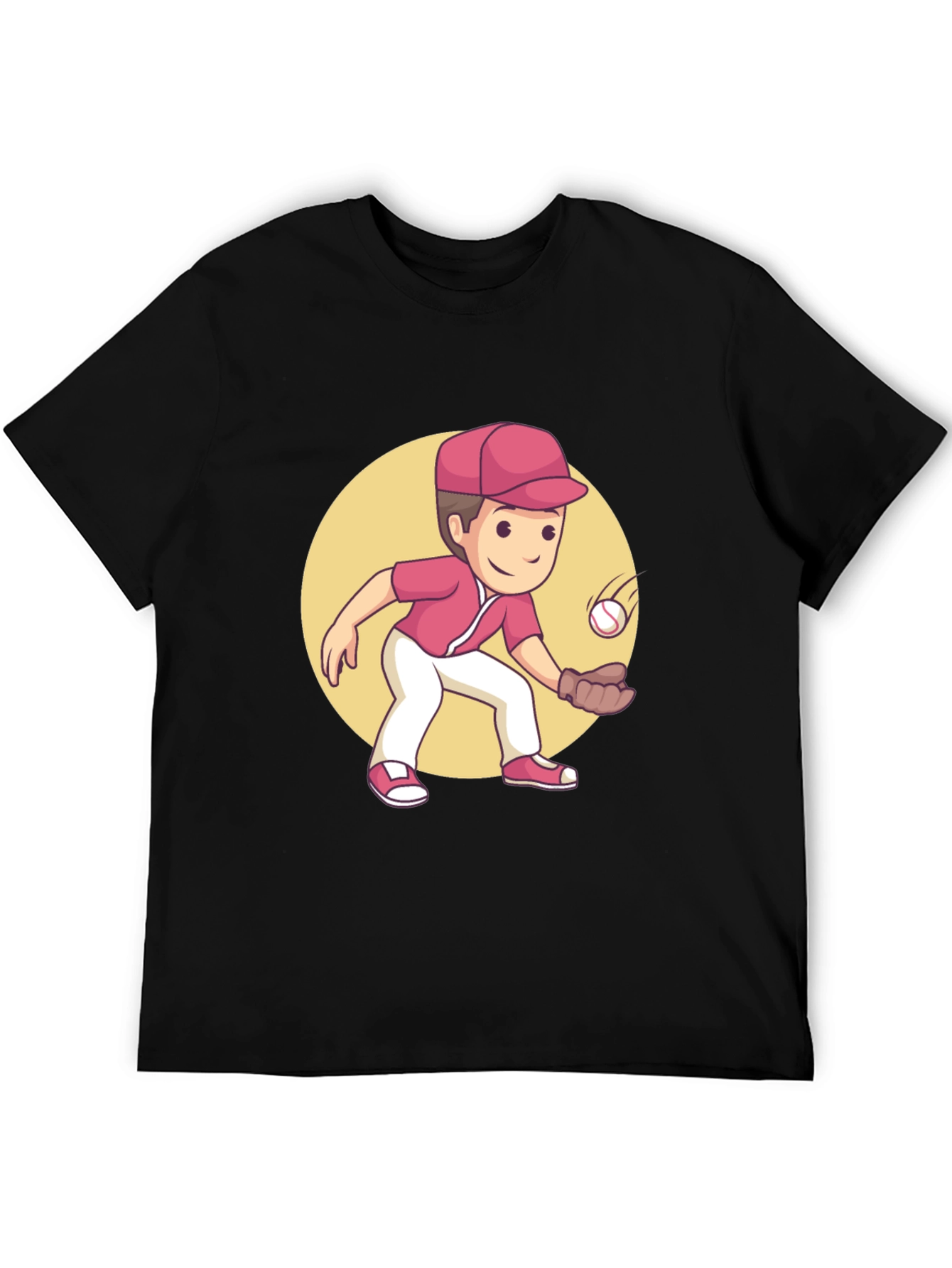 Cartoon Baseball Player Graphic Tee