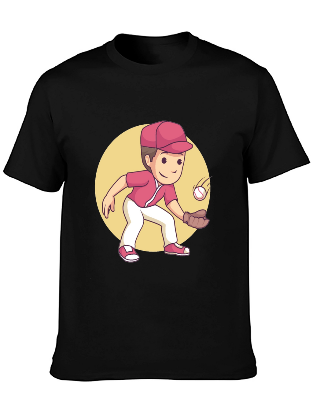 Cartoon Baseball Player Graphic Tee