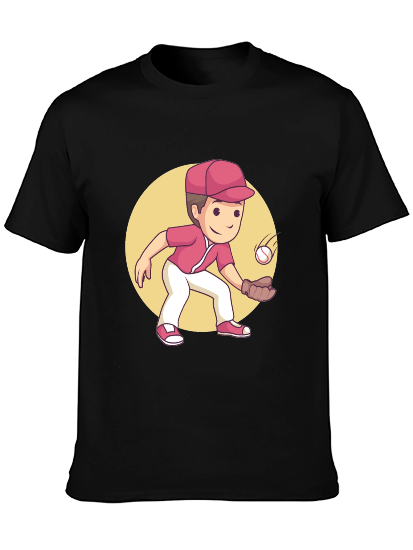 Cartoon Baseball Player Graphic Tee