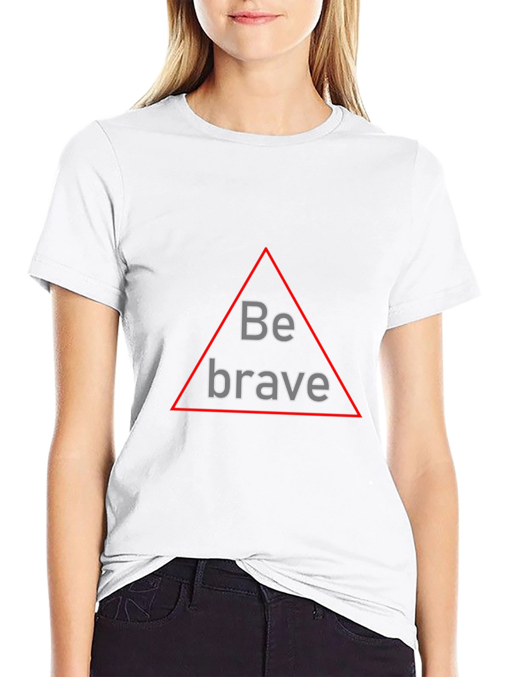Be Brave Triangle Graphic Black T-Shirt