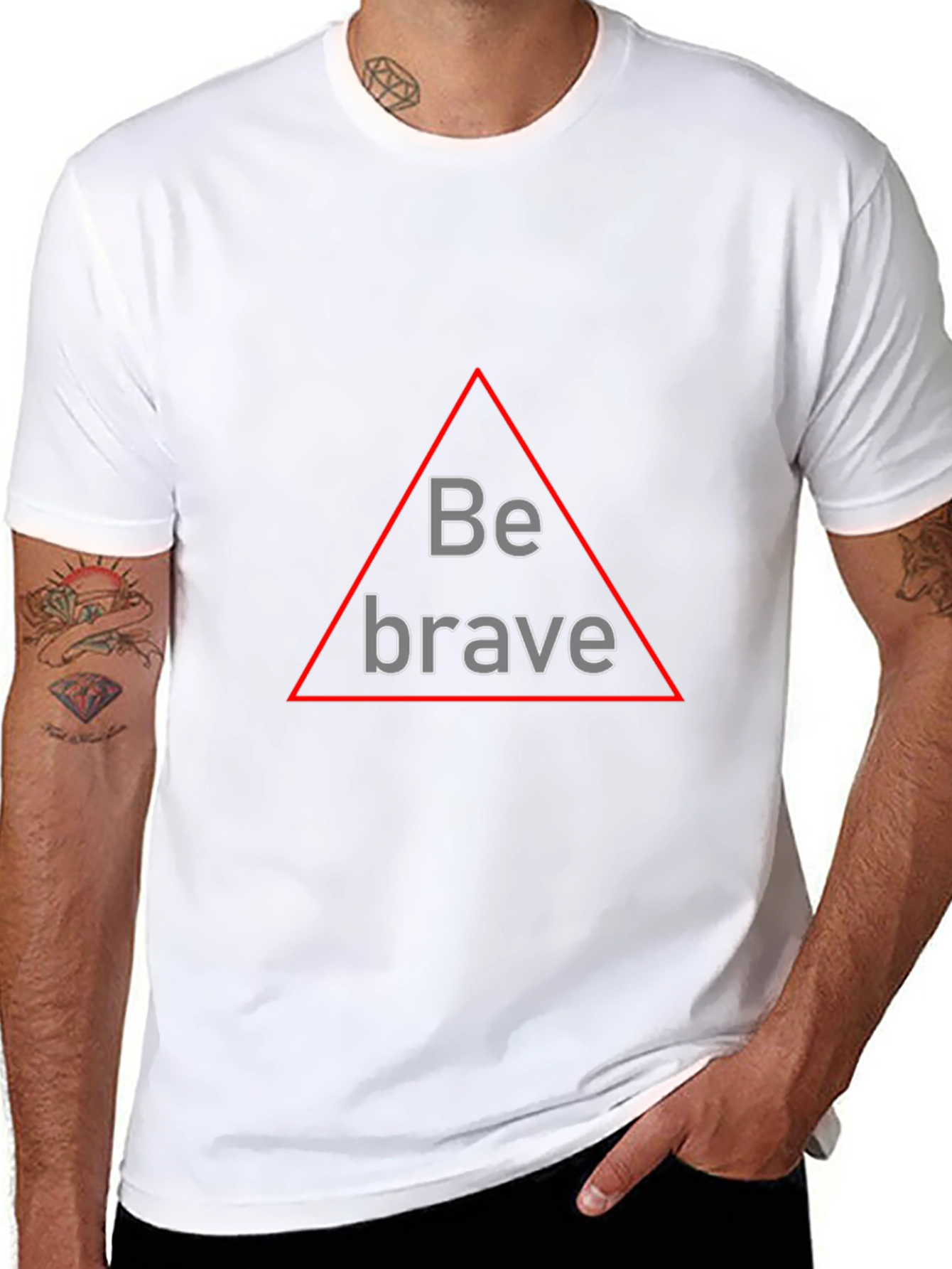 Be Brave Triangle Graphic Black T-Shirt