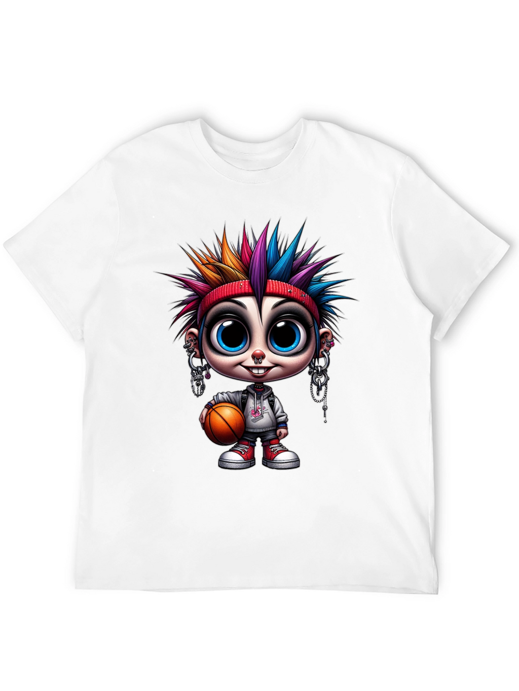 Cartoon Punk Basketball T-Shirt