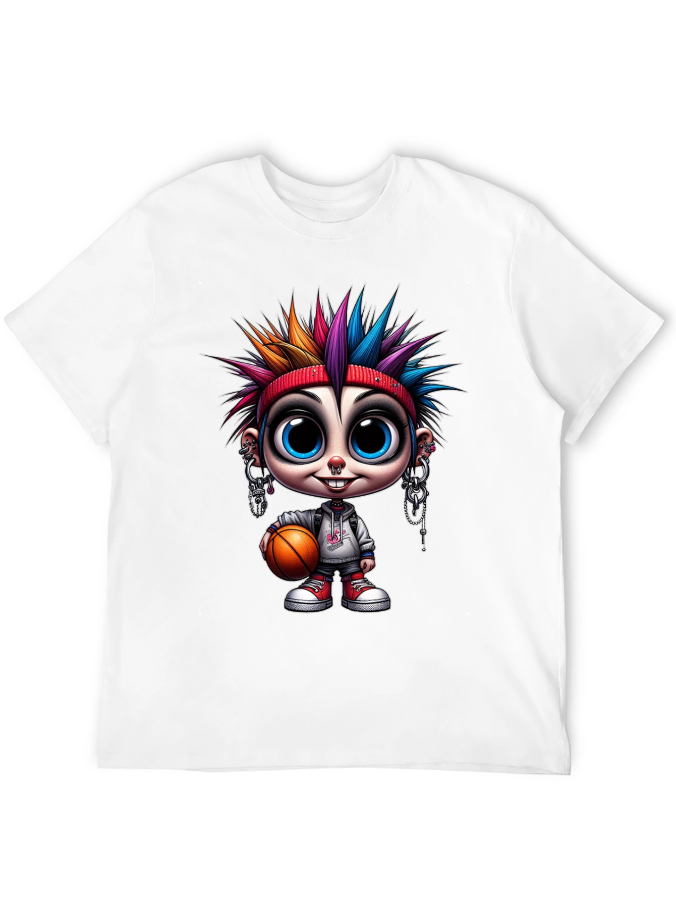 Cartoon Punk Basketball T-Shirt