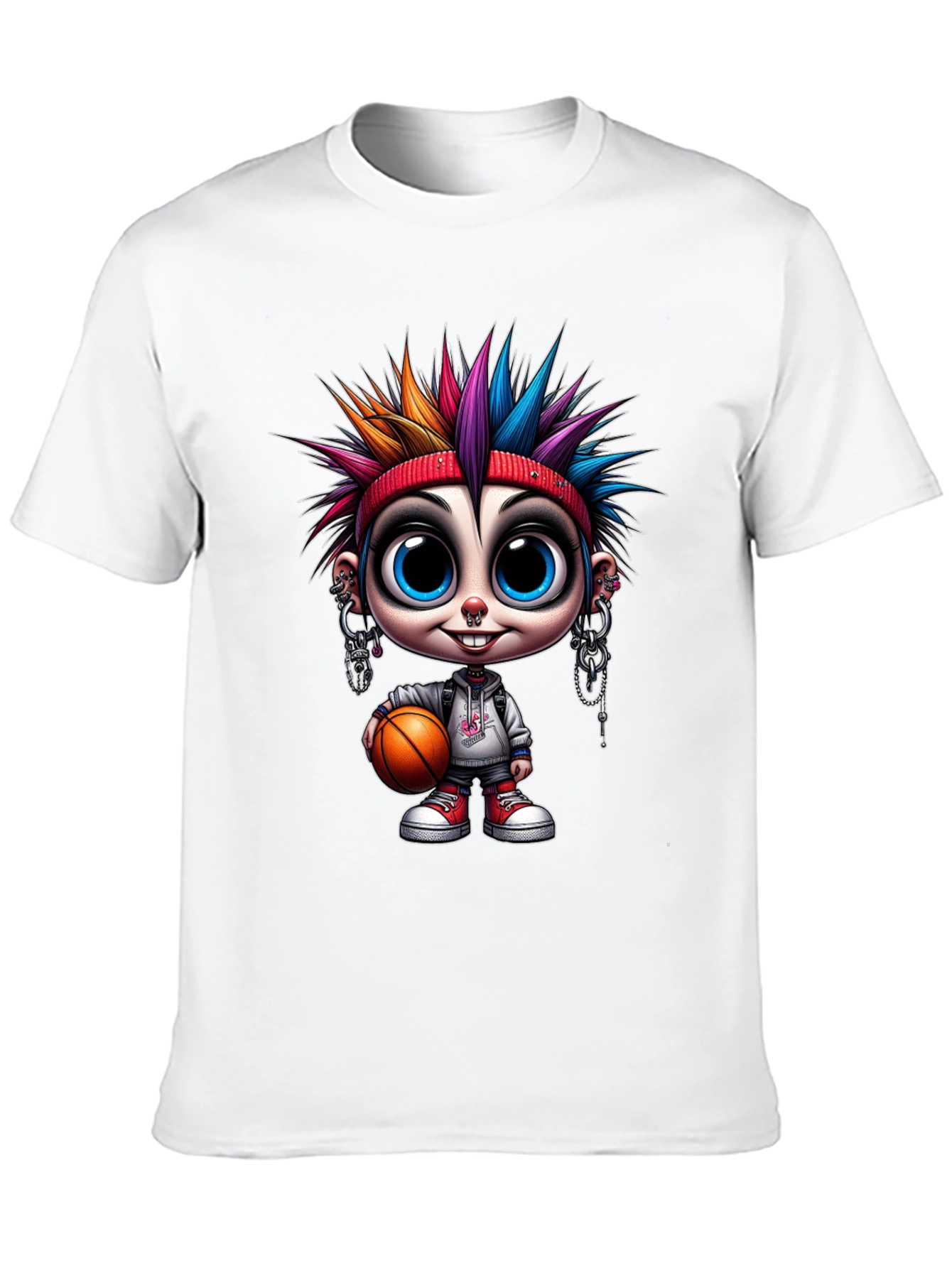 Cartoon Punk Basketball T-Shirt