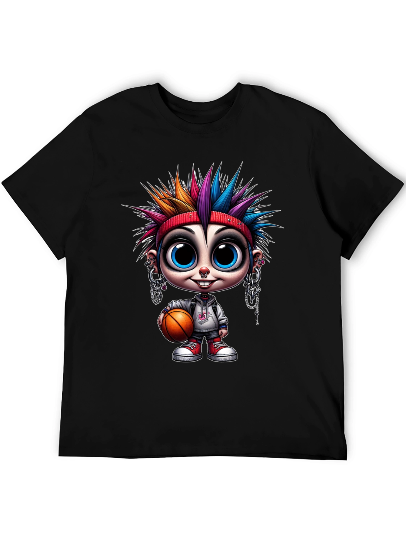 Cartoon Punk Basketball T-Shirt