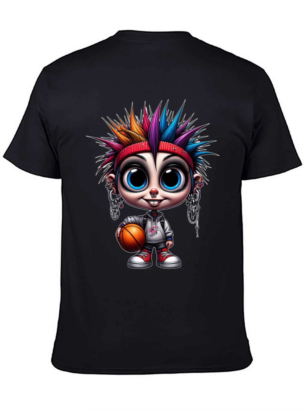 Cartoon Punk Basketball T-Shirt
