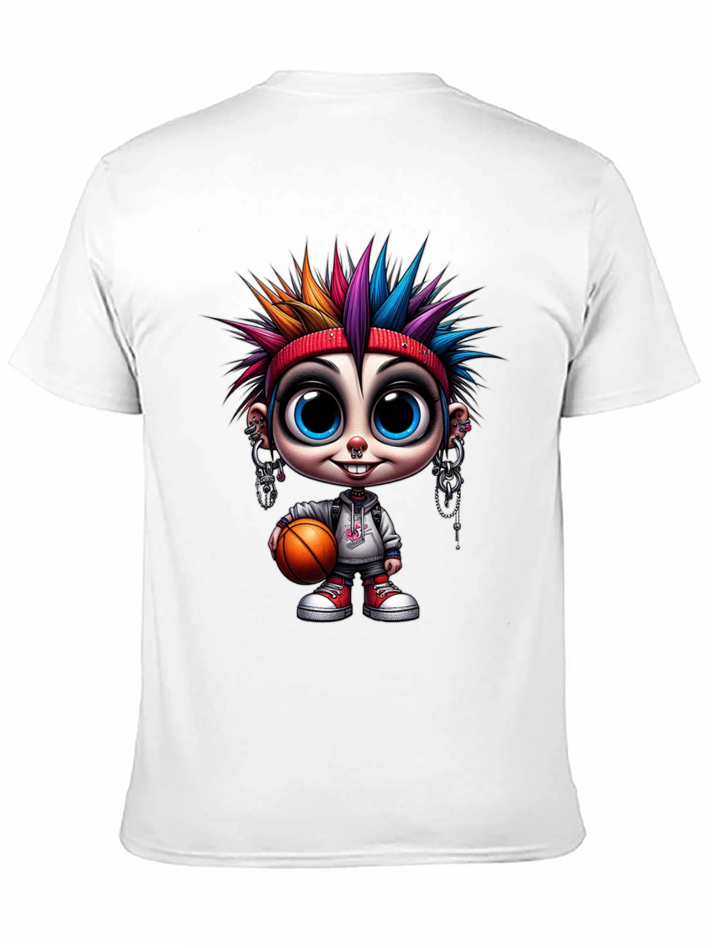 Cartoon Punk Basketball T-Shirt