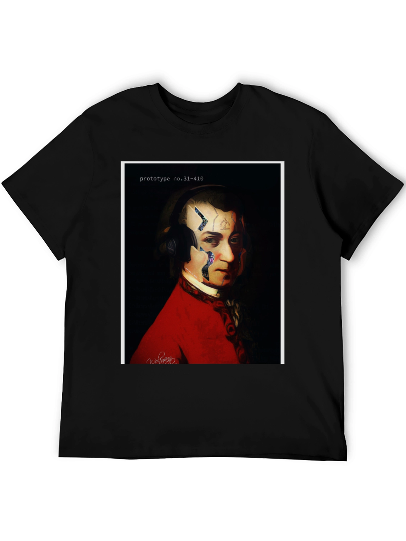 Mozart Prototype T-Shirt - Cyberpunk Classical Music Tee