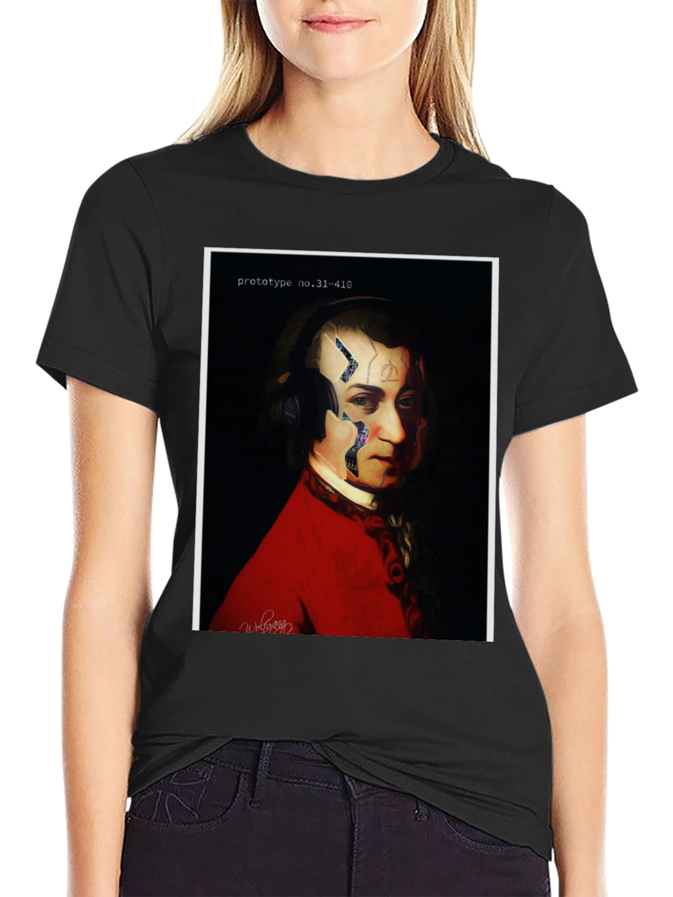 Mozart Prototype T-Shirt - Cyberpunk Classical Music Tee