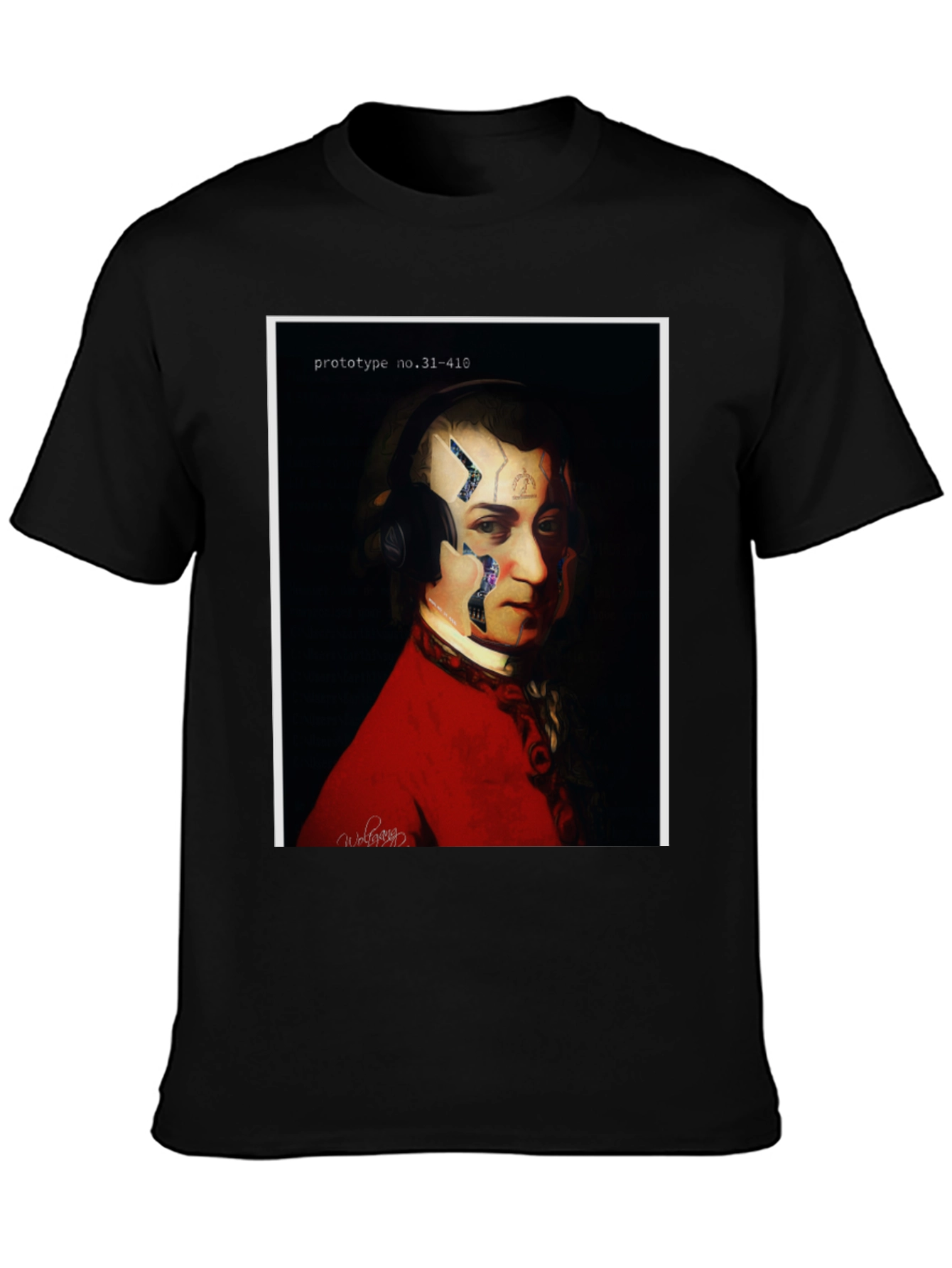 Mozart Prototype T-Shirt - Cyberpunk Classical Music Tee