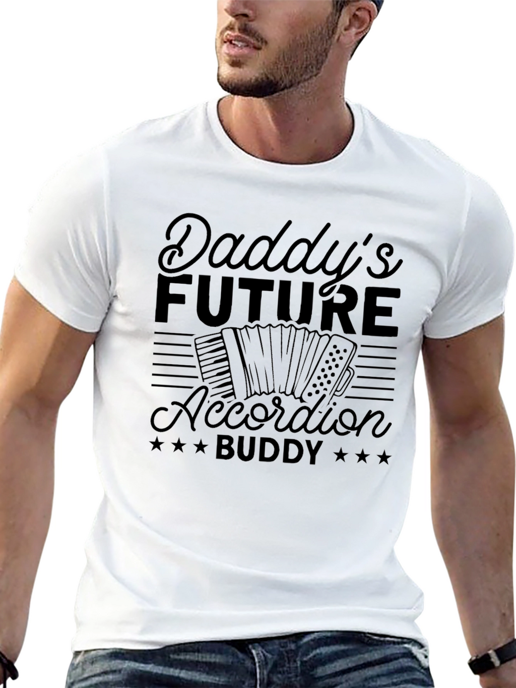 Daddys Future Accordion Buddy Black T-Shirt