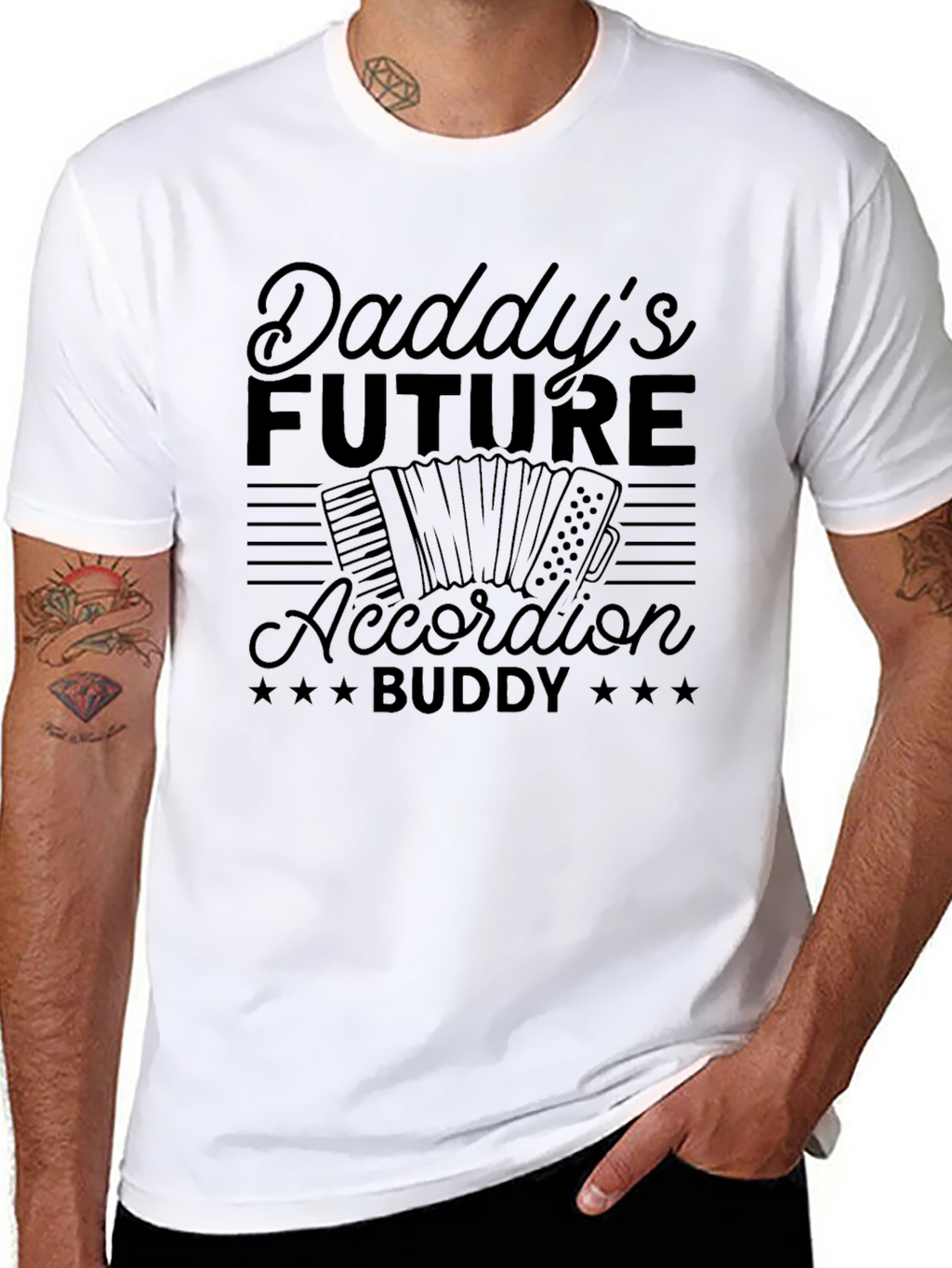 Daddys Future Accordion Buddy Black T-Shirt