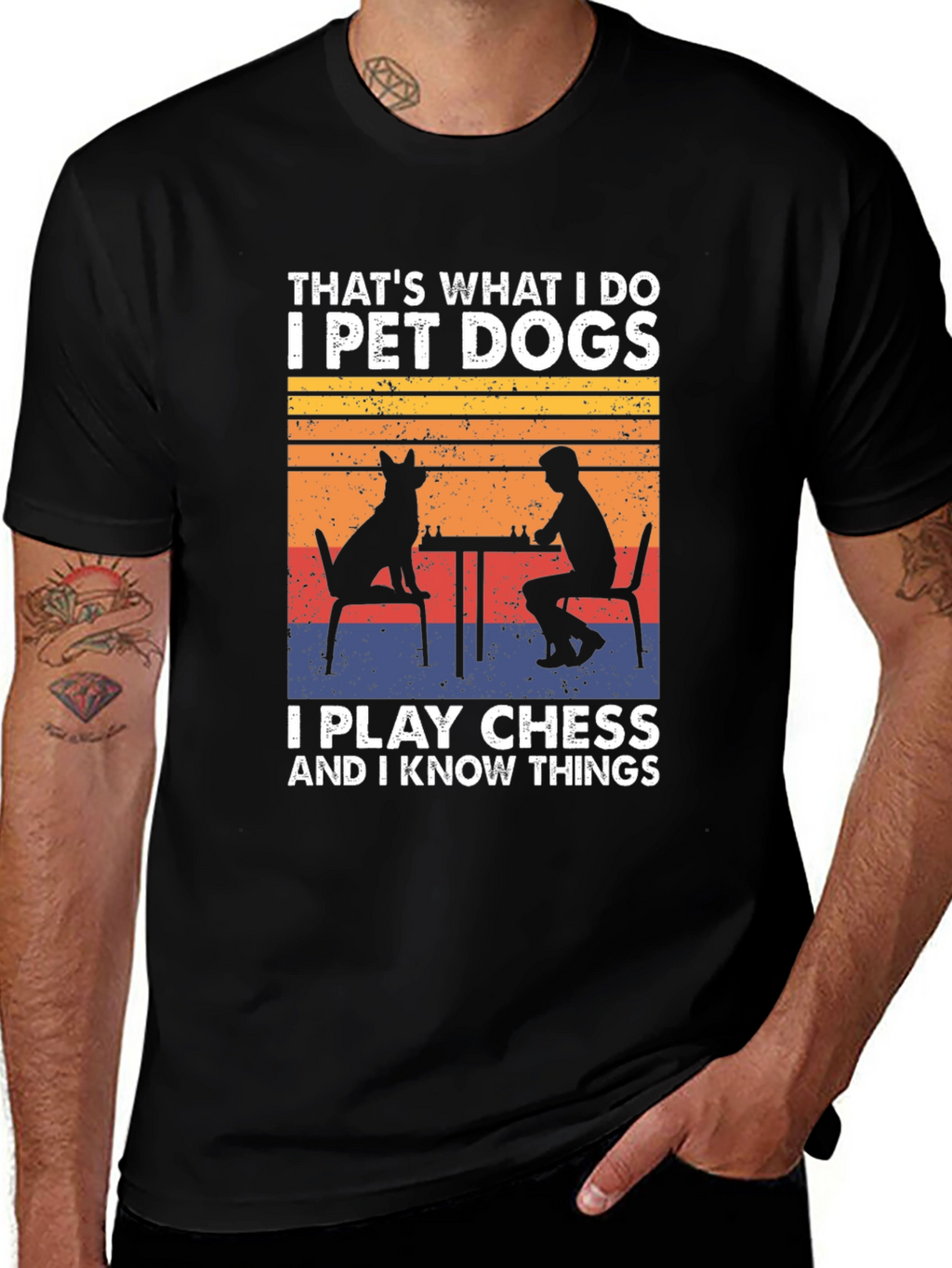 Pet Dogs Play Chess Know Things T-Shirt