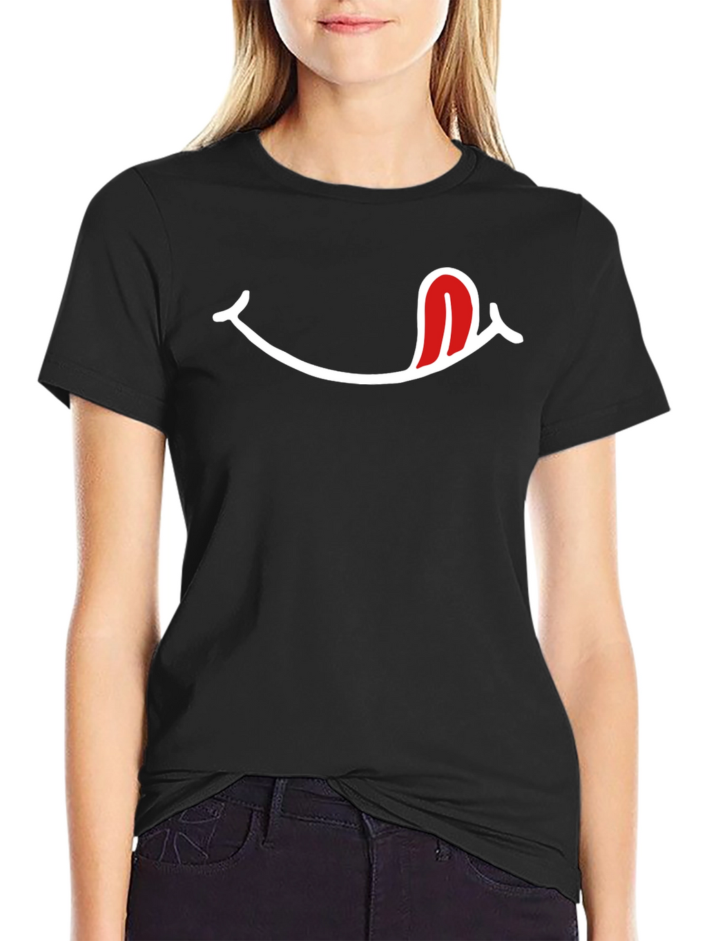 Funny Tongue T-Shirt - Black Cotton Blend
