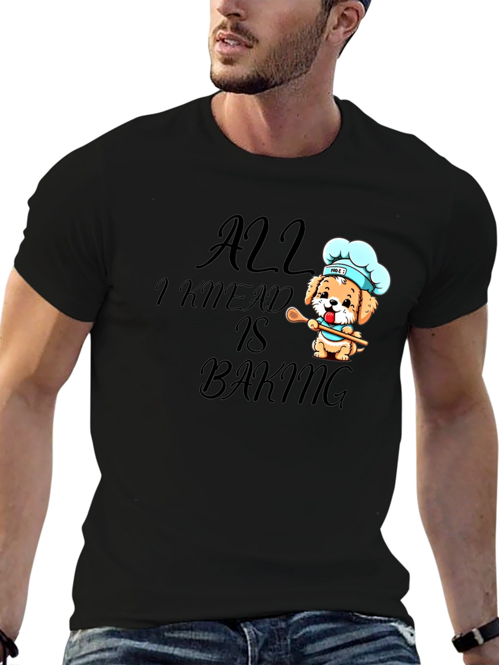 All I Knead is Baking Black Graphic Tee