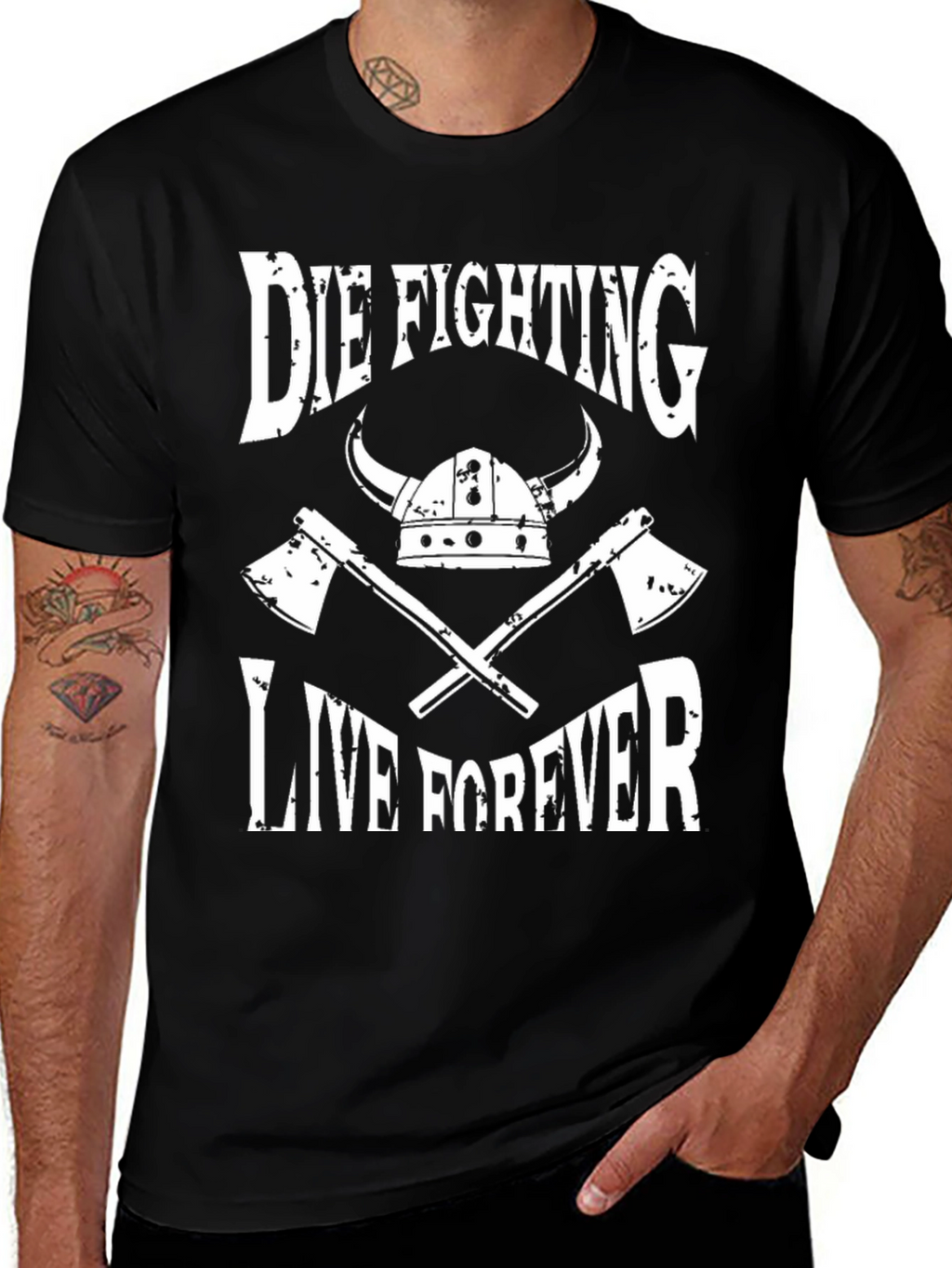 Die Fighting Live Forever Viking T-Shirt