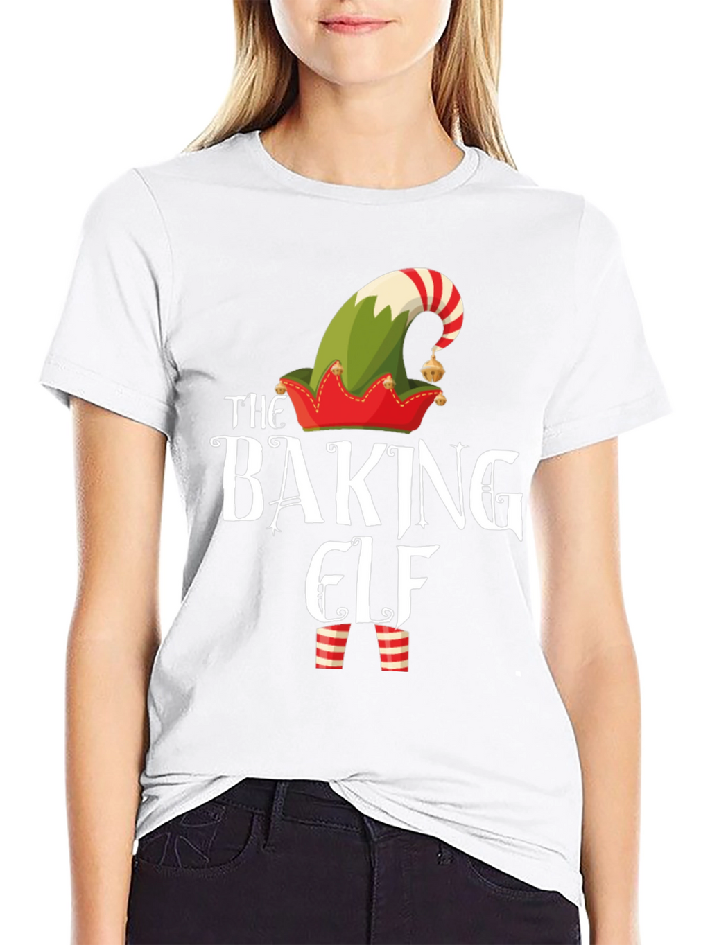 Baking Elf Graphic T-Shirt Christmas Holiday Tee