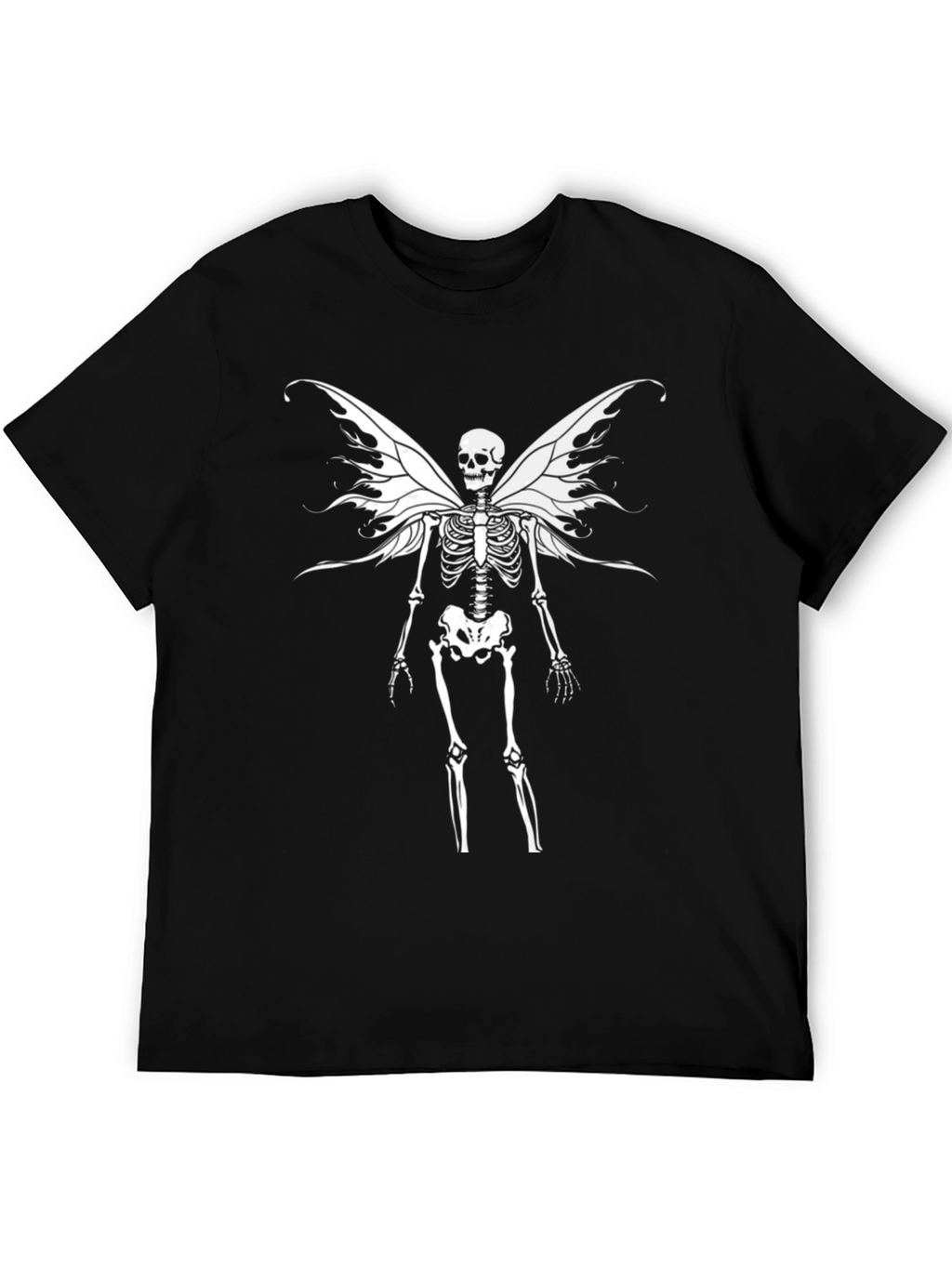 Skeleton Fairy Wings Graphic T-Shirt