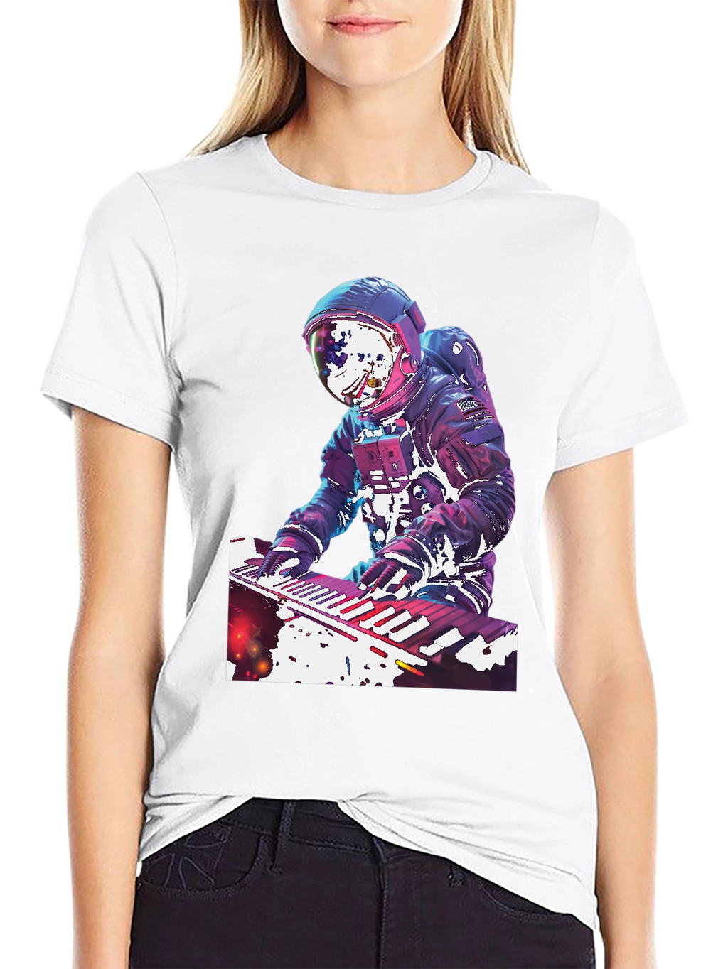 Astronaut Musician Graphic T-Shirt