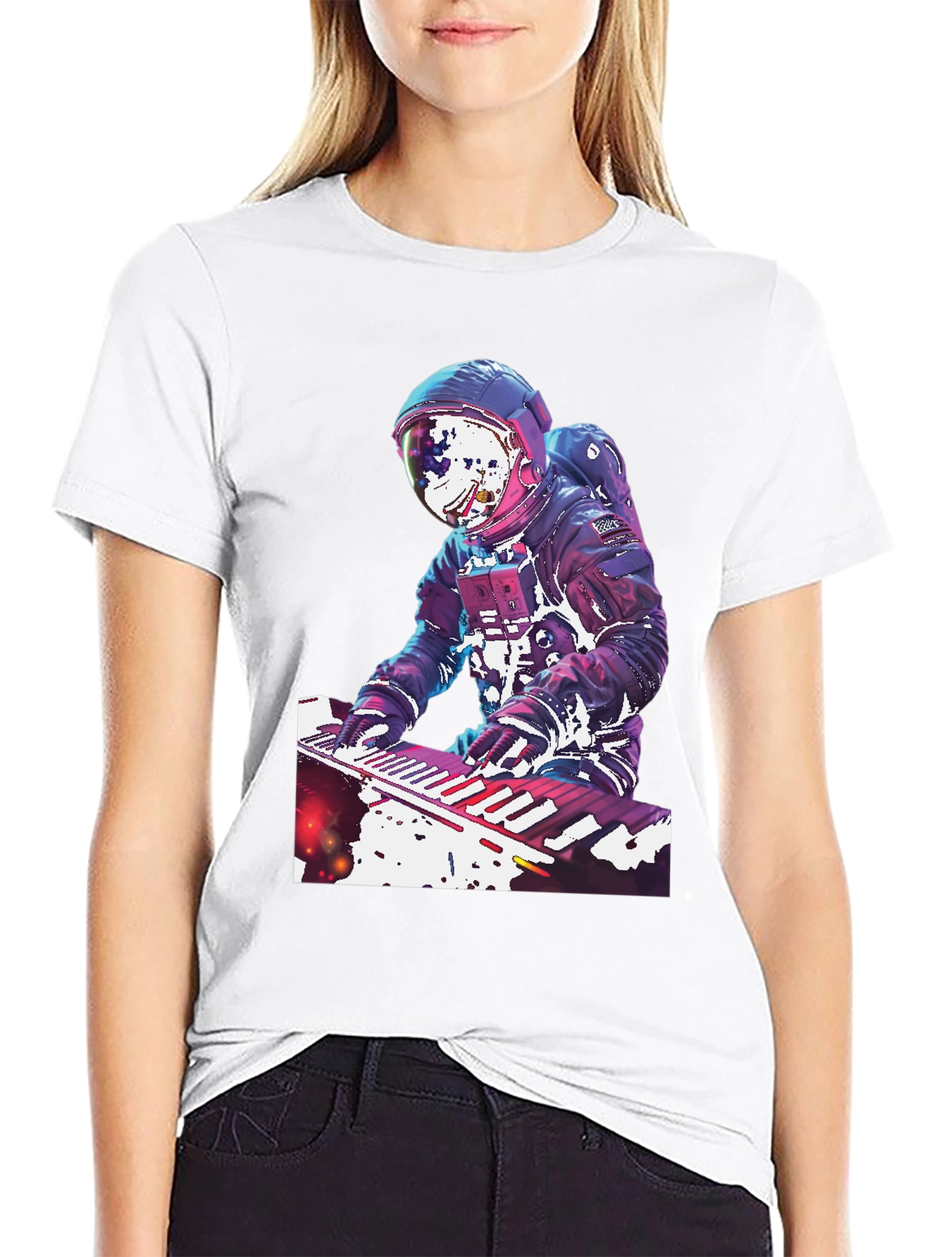 Astronaut Musician Graphic T-Shirt